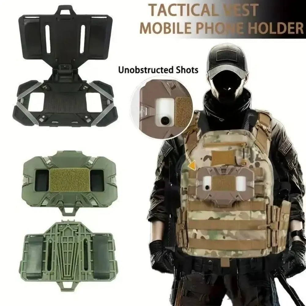 Hunting Outdoor Game - Tactical MOLLE Vest Phone Holder Foldable