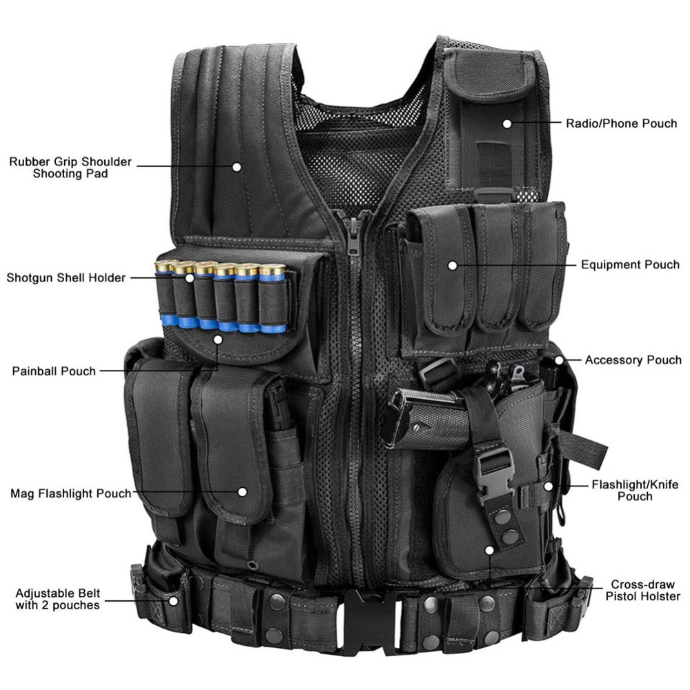 Adjustable Molle Tactical Vest - Hunting Outdoor Game review and price