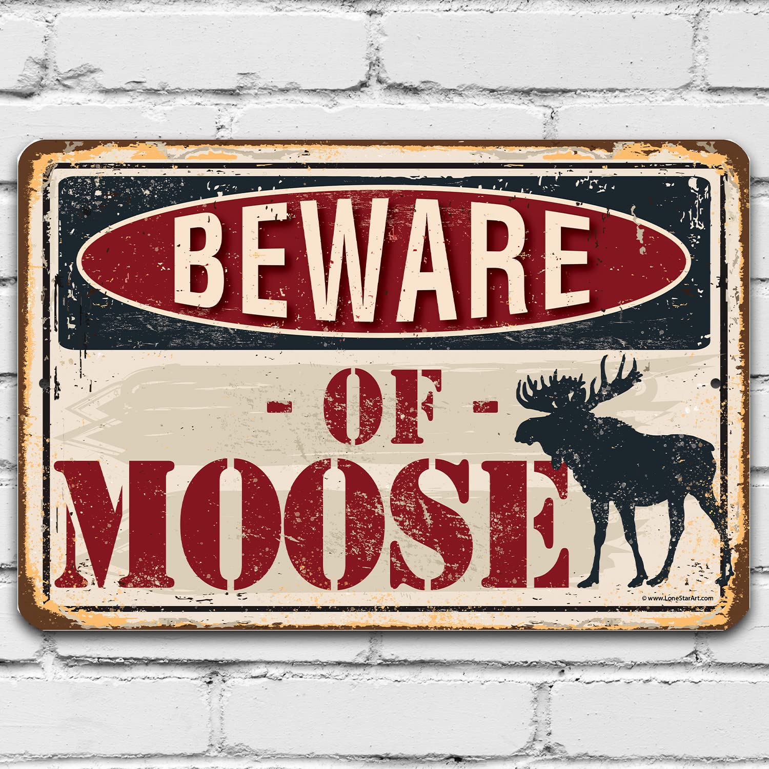 Beware of Moose - Rustic Metal - Outdoor Hunting House review and price